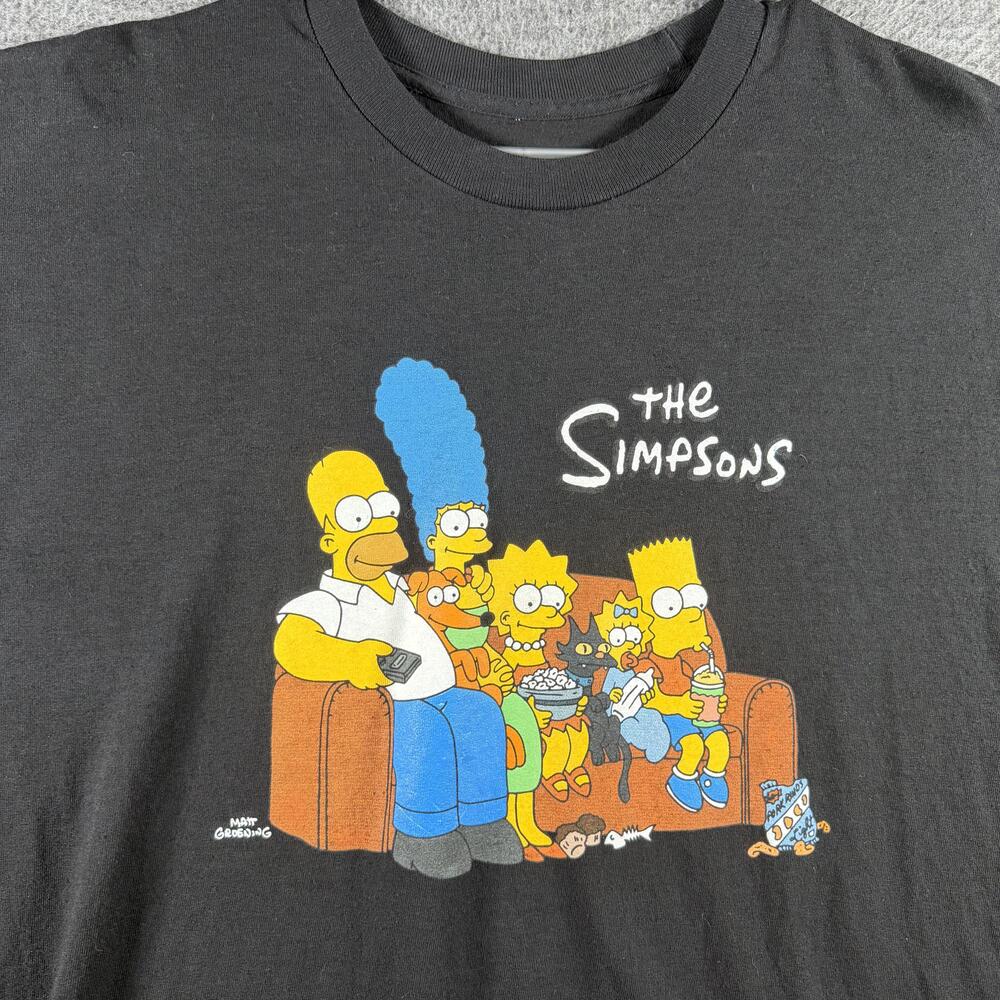 The Simpsons Shirt Mens 2XL Black Family Couch Graphic Tee Cartoon TV Show